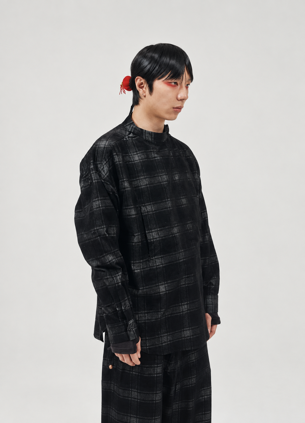YI SHIRT SKIRT - BLACK CHECK
