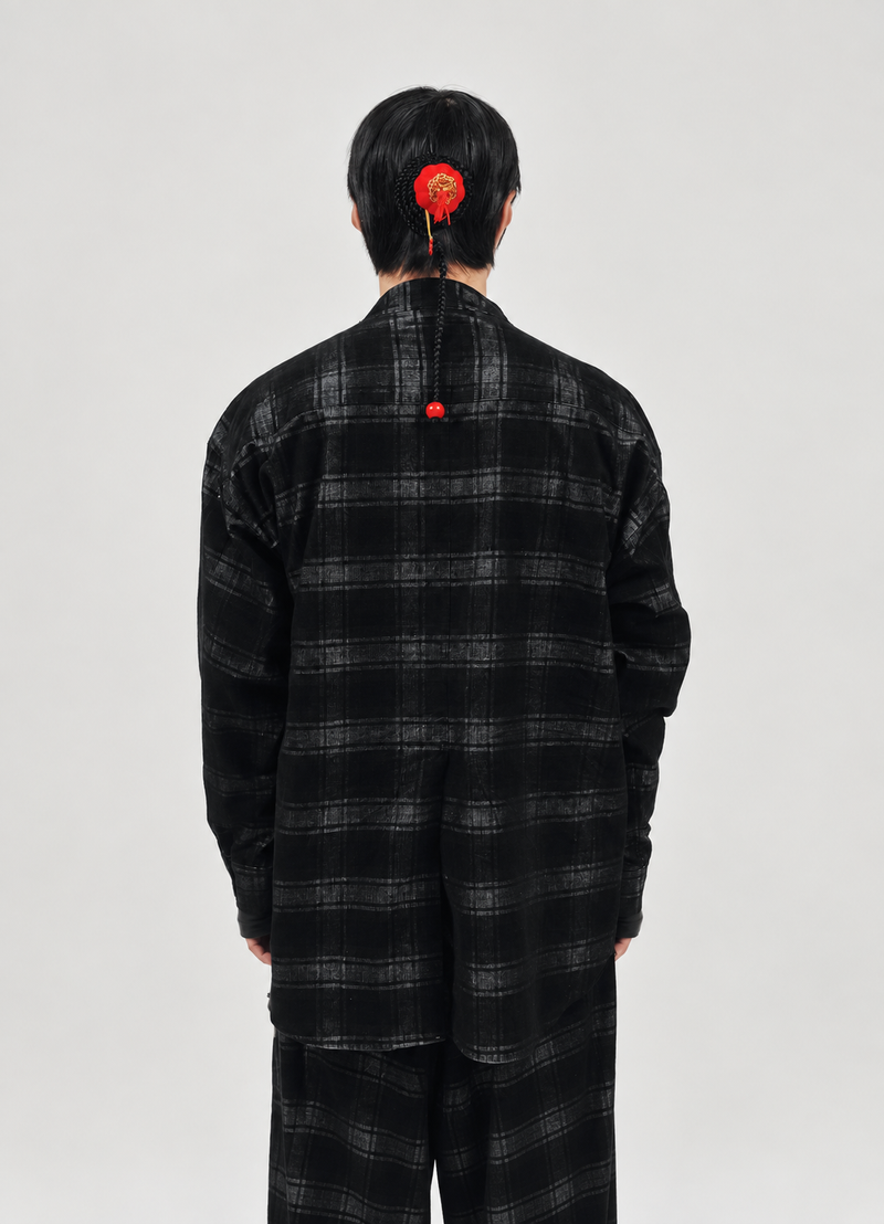 YI SHIRT SKIRT - BLACK CHECK