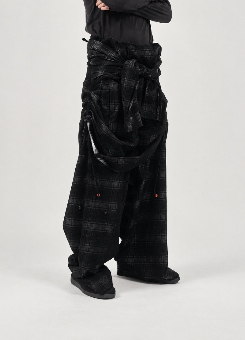 YI SHIRT SKIRT - BLACK CHECK