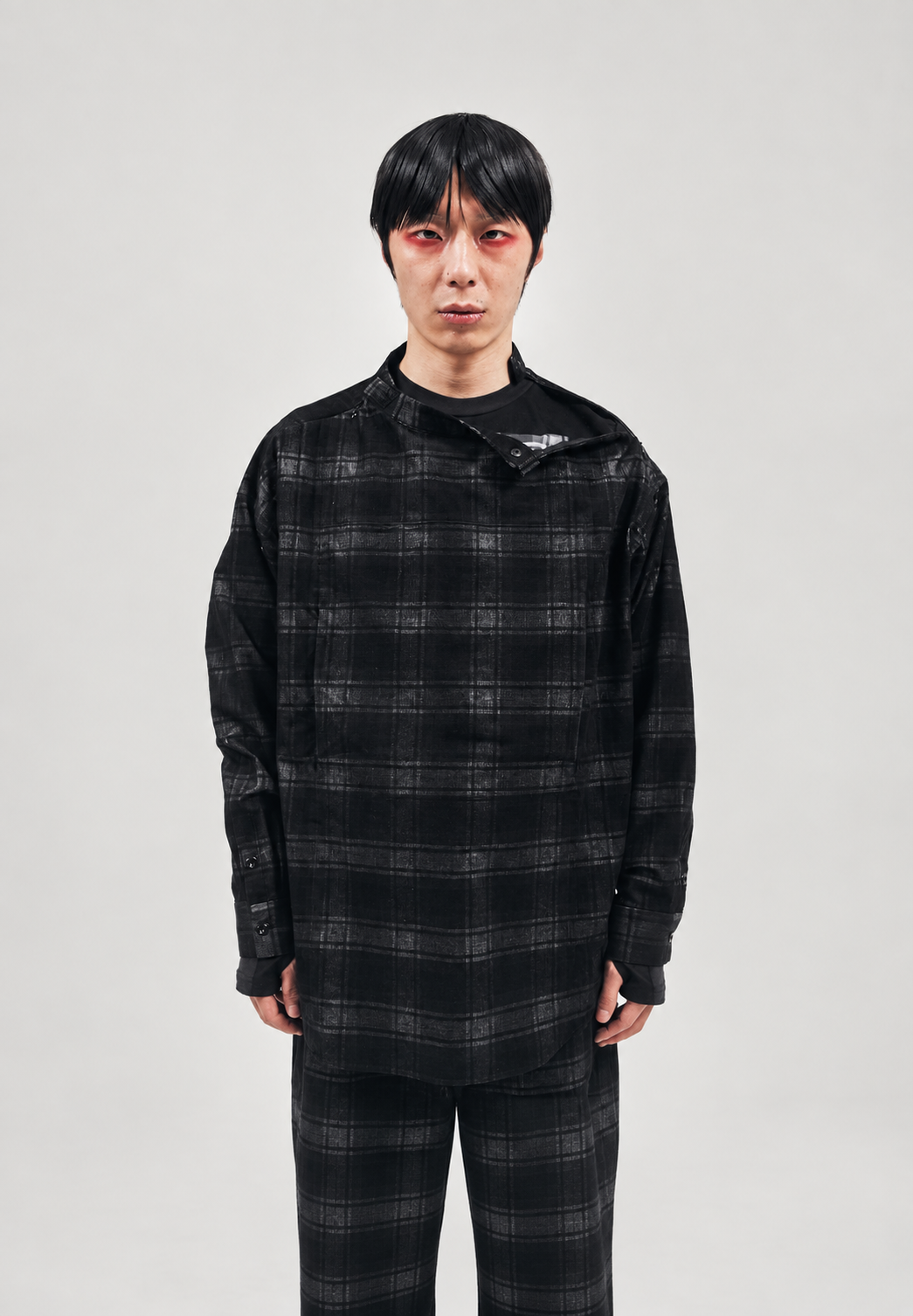 YI SHIRT SKIRT - BLACK CHECK